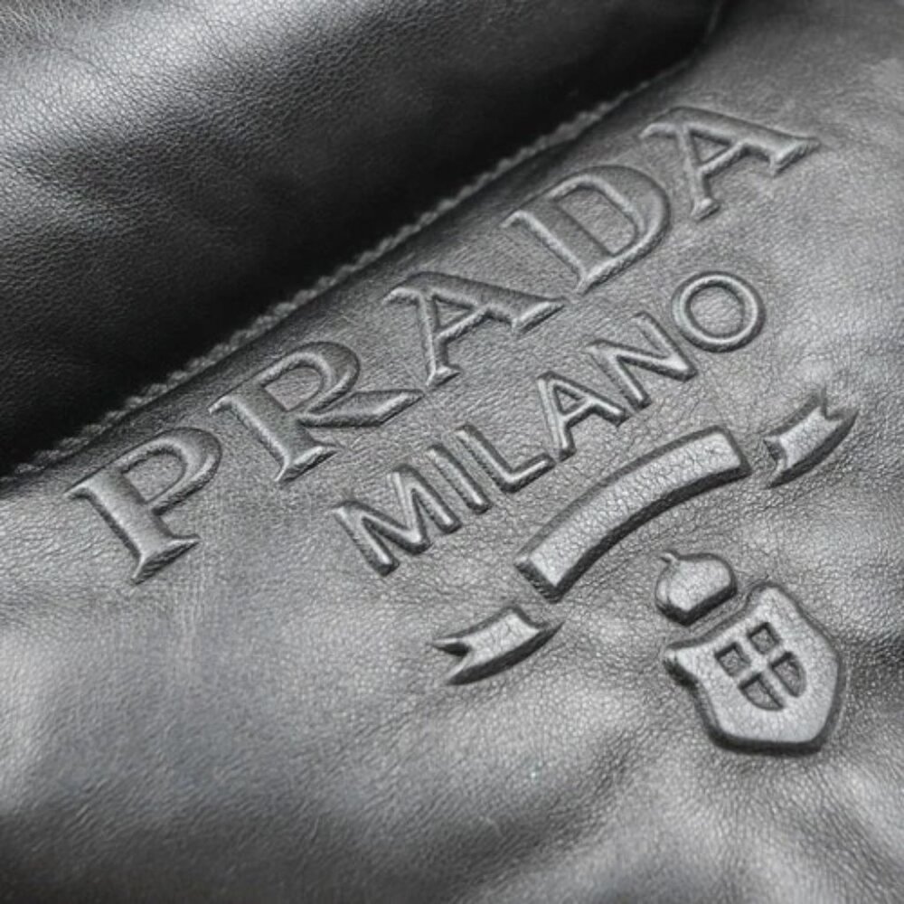 PRADA Logo Padded Hand Tote Bag Nappa Leather Black Italy 307RF799 - Picture 9 of 16
